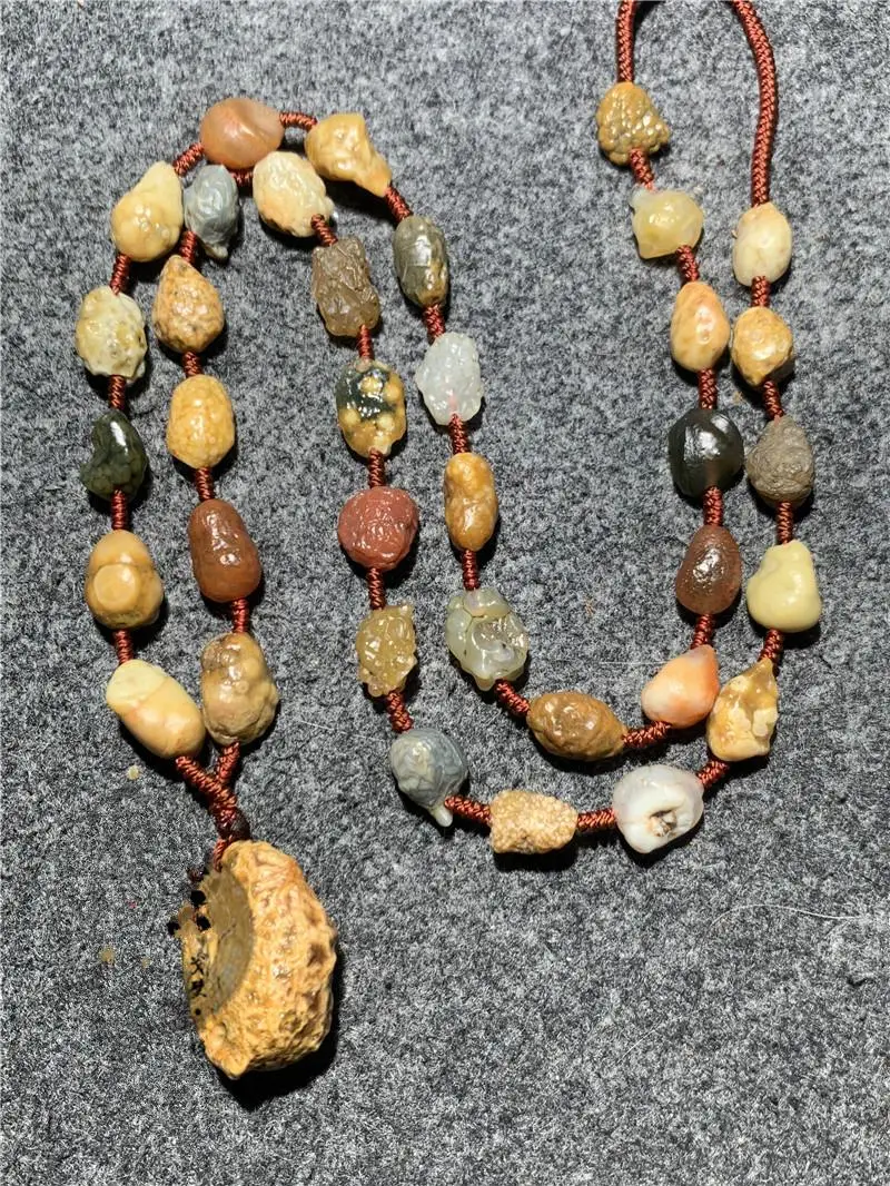 

10PCS Natural Alxa agate raw stoneagate necklace sweater chain
