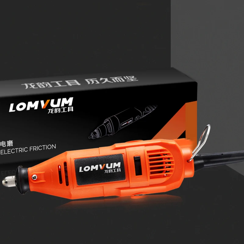 LOMVUM электрическая шлифовальная машина Dremel Стиль Мини дрель набор вращающихся инструментов 350 Вт DIY шлифовальная машина 400 Вт 6 скоростей абразивный инструмент гравер Набор вал - Цвет: 350w