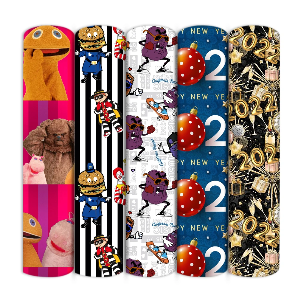 50*145см Счастливый Новый год 2022 Картон Полиэстер Хлопковая ткань Пэчворк Ткань Для детей Домашний текстиль Шитье Кукольное платье 1Yc20340