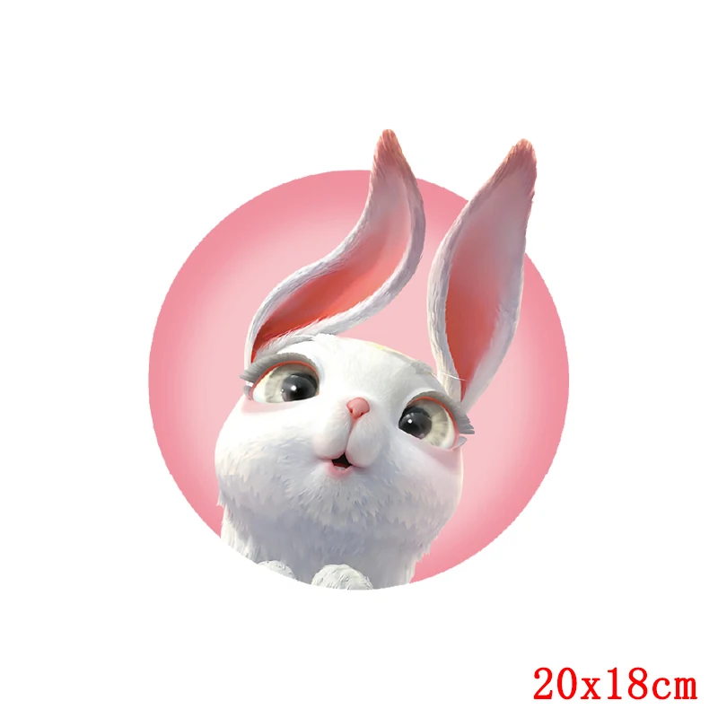 

Prajna Rabbit Iron On Patch Cartoon Heat Transfer Patches For Clothes Thermal Sticker Washable DIY Iron On Transfer Animal Patch