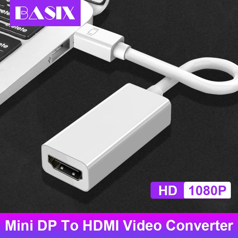 Мини DP к HDMI адаптер кабель Дисплей порт дисплей Thunderbolt папа 1080P Женский конвертер