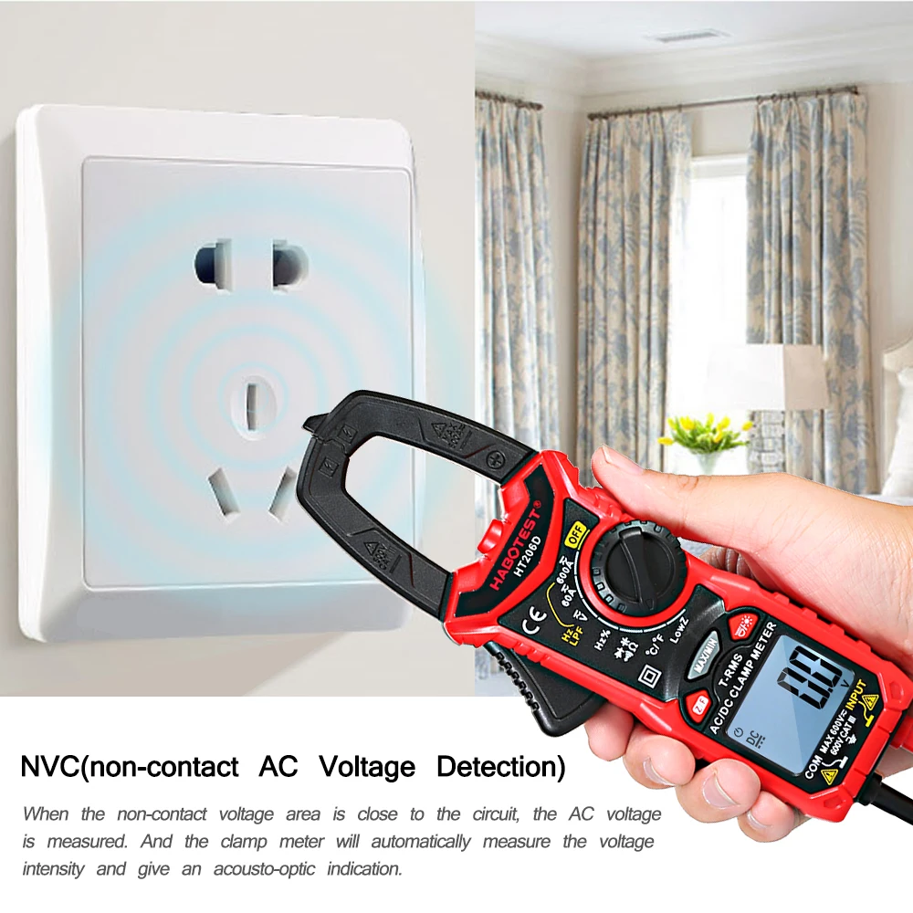 Digital Ammeter AC/DC Amp Meter HT206A/HT206B/HT206D Clamp Voltmeter Voltage Indicator Multimeter | Инструменты