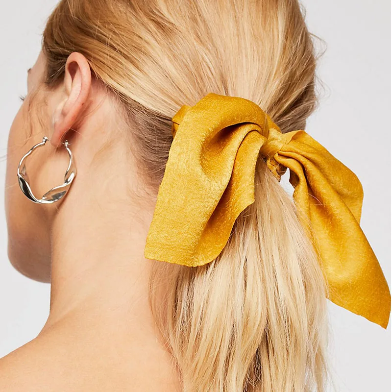 

Китайские аксессуары для волос, шифоновые ленты с бантом, резинки для волос для девочек, эластичные резинки для волос, женские Сатиновые рез...