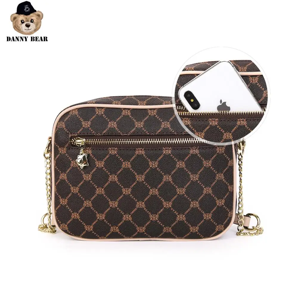 Сумка кросс боди Дэнни медведь в клетку винтажная Классическая модная