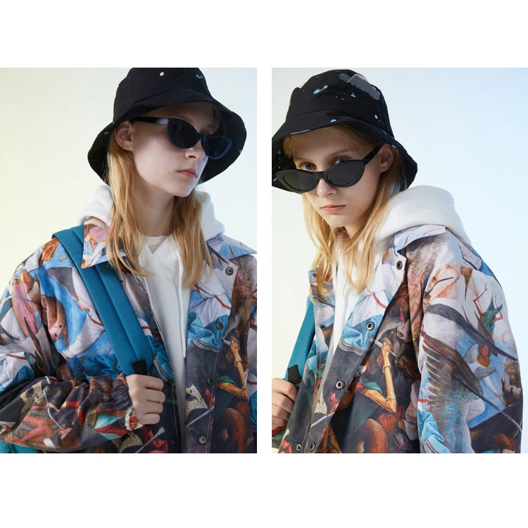 Mens Vintage Jacket Windbreaker Renaissance Painting Characters Fashion Jackets Cover Buttons Streetwear Tracksuit Coat Outwear | Мужская