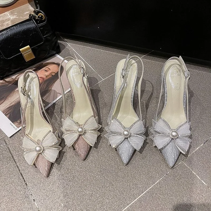 

2021 Летняя женская обувь на высоком толстом каблуке; Босоножки на высоком каблуке Женская обувь с украшением в виде банта флип-флоп женские Т...