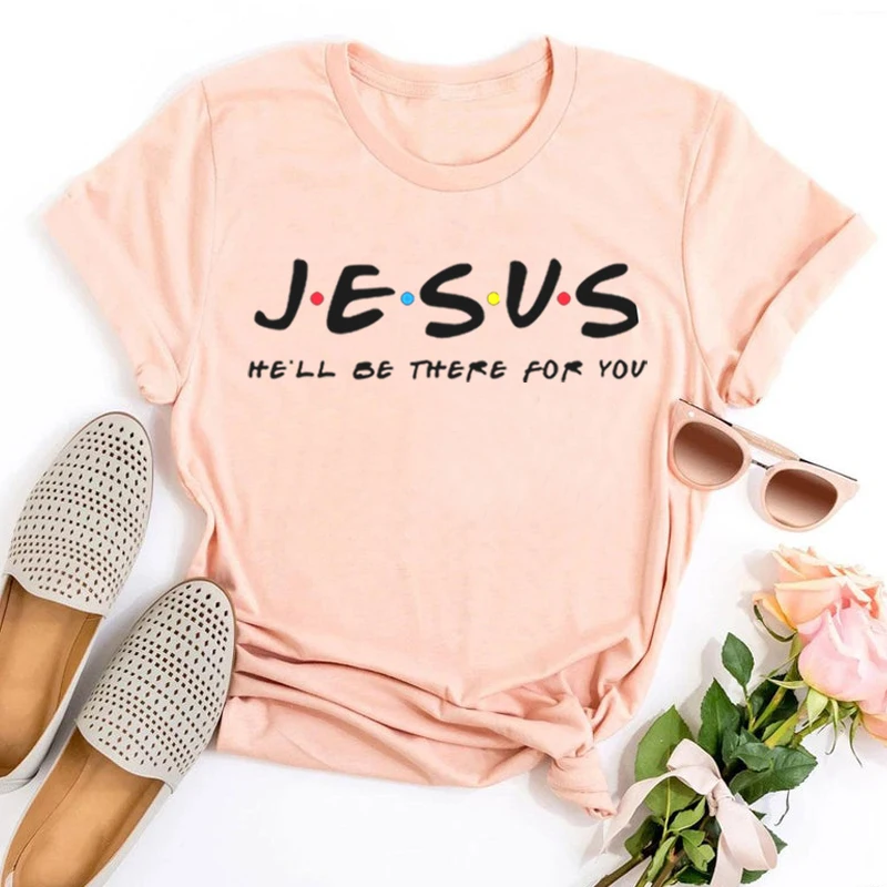 

Jesus He'll Be There for You Tshirt Christian Woman Tshirts Jesus Aesthetic Clothes Grace Vintage Shirts for Women Plus Size L