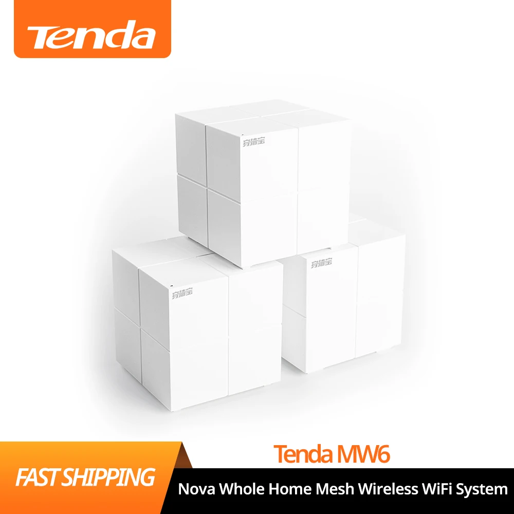 Tenda MW6 Nova Whole Home Mesh Wireless WiFi System with 11AC 2.4G/5.0GHz WiFi Wireless Router and Repeater| APP Remote Manage