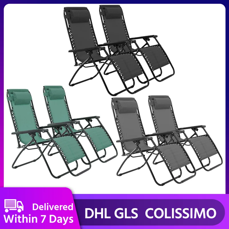 Acheter Chaise De Plage En Plein Air Pliable, Réglable, Portable, Pour Plage, Piscine, Camping, 2 Pièces