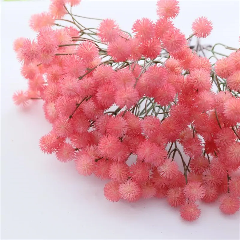 

7P Puffer Ball (5 stems/bunch) 13.39" Simulation Plastic Chrysannthemum Balls for Home Wedding Artificial Flowers