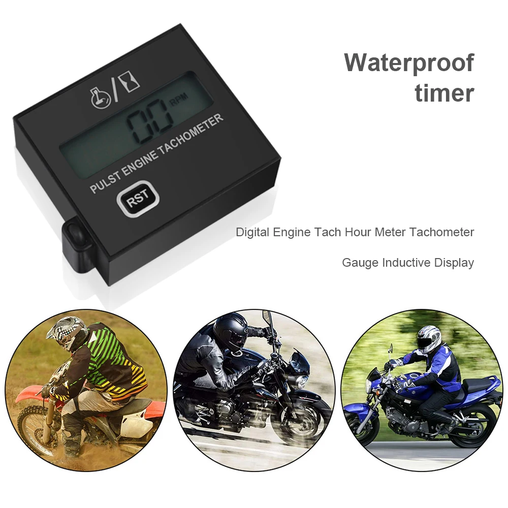 2020 Waterproof digital tachometer gasoline engine clip style tach hour meter motorcycle chainsaw lawn mower speedometer | Автомобили и