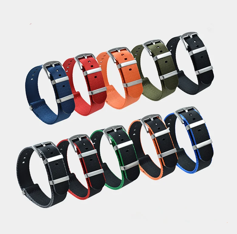 

New Design Stripe Watch Strap Luxury Nylon Seat Belt NATO Strap 18mm 20mm 22mm 24mm Watch Band Bracelet for Seiko/Omega/Rolex 4.