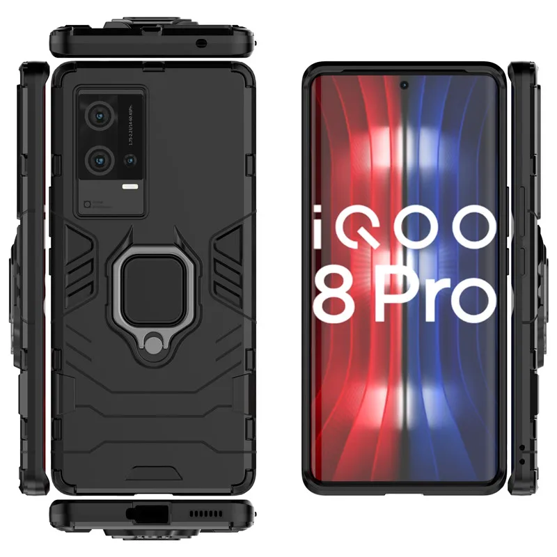 For Vivo iQOO 8 Pro Case For iQOO 8 Pro Cover Armor Hard PC Holder Magnetic TPU Protection Coque For Vivo X70 X60 X50 Pro Plus