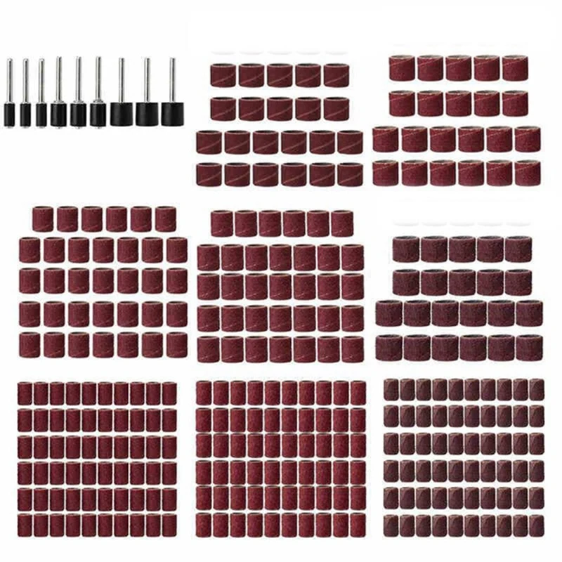 

323 Pcs Sanding Drum Sandpaper 1/4-Inch 3/8-Inch 1/2-Inch Band 80-320 Grit Sanding Drum Kit Abrasive Rotary Tools