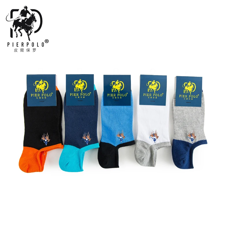 Новые модные носки для мужчин PIER POLO летние мужские однотонные хлопковые носки 5 пар сексуальные мужские невидимые носки для мужчин s