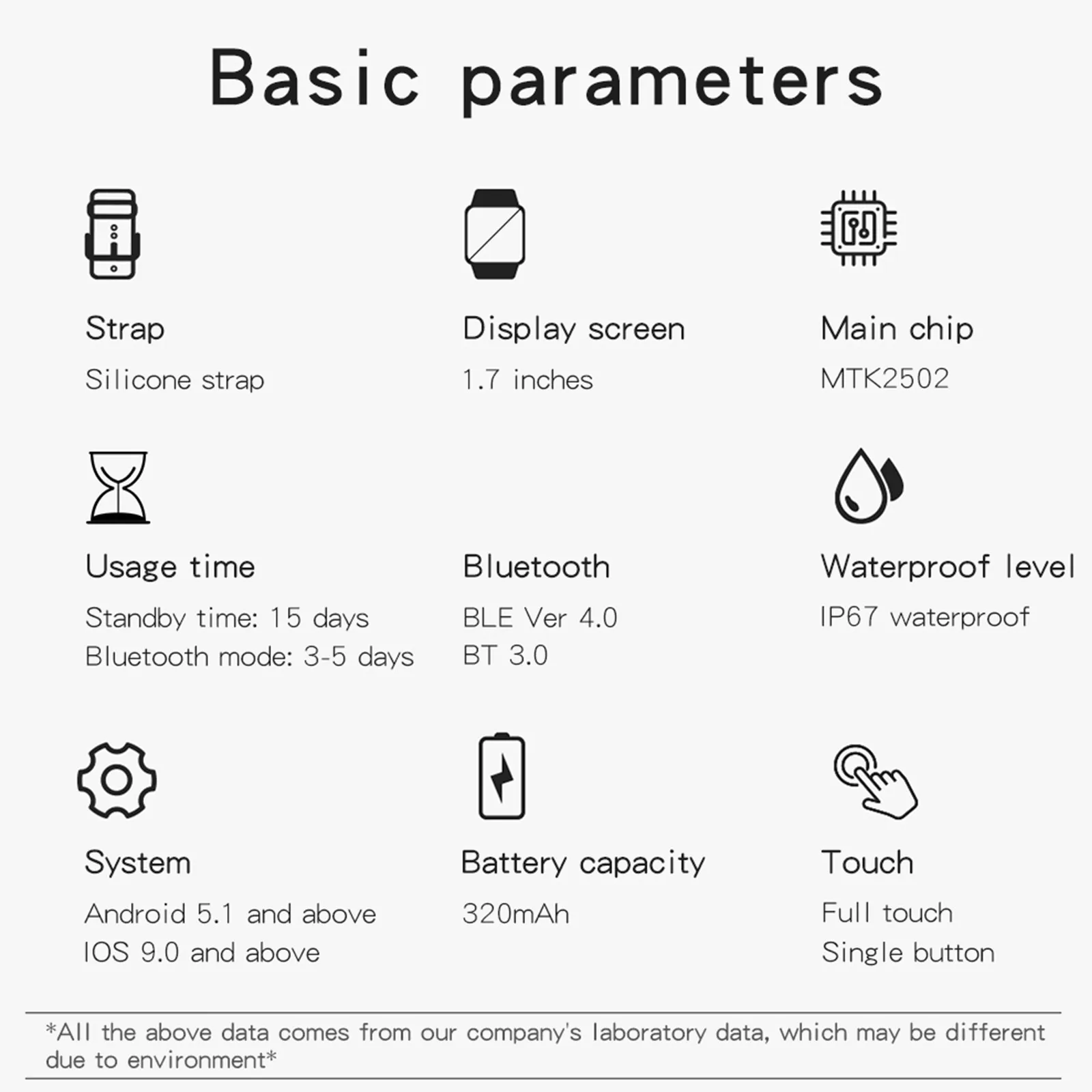 

P8 Upgrade Smart Watch 1.7 Inches MTK2502 Bluetooth Call Smartwatch KT50 Heart Rate Blood Pressure Sprots fitness Waterproof P90