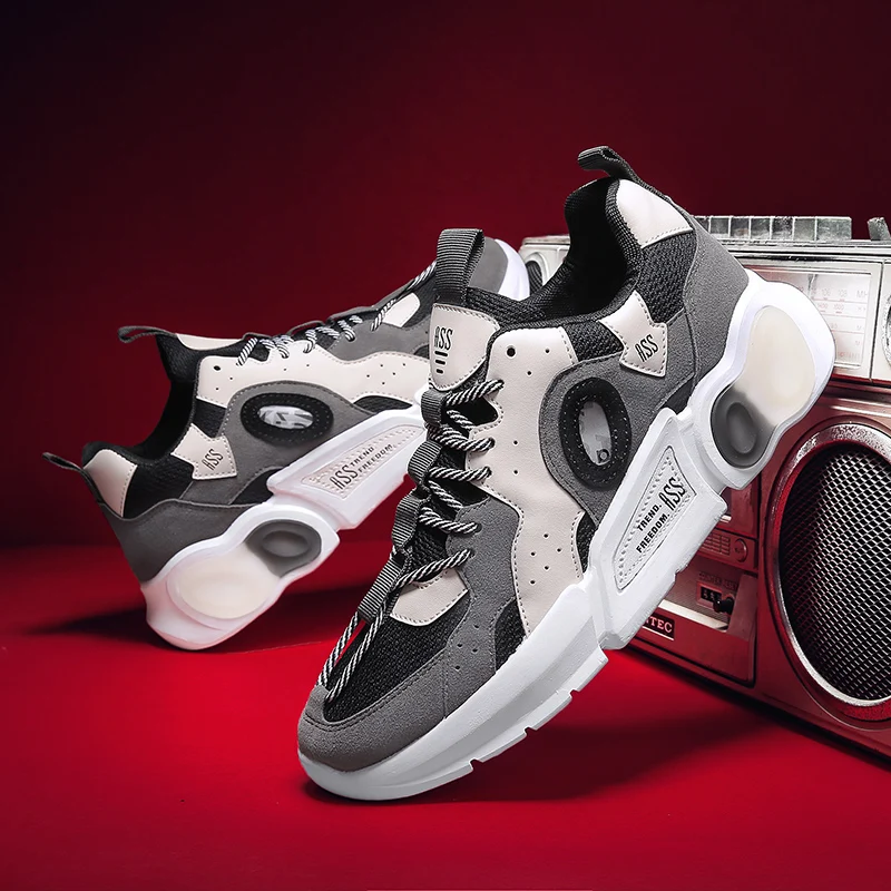 

SONECHOKI Fashion Chunky Shoes Men Hard-Wearing Sneakers Breathable comfortable Walking Shoes Outdoor Casual Sport Trainer