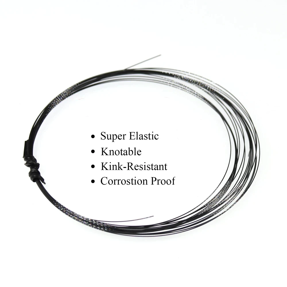 Wifreo 15ft/4.6m No Kink Titanium Leader Line Saltwater Pike Fishing Leaders / Trace Fly Tying Wiggle Tail Link Wire