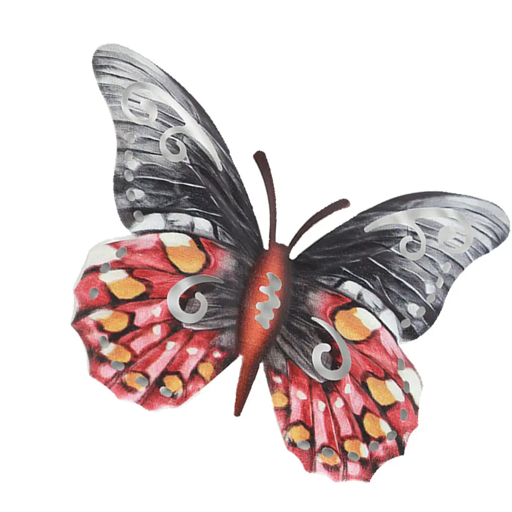 

Beautiful Painted 3D Metal Butterfly Wall Sculptures Art Decor Metal Wall Art Ornaments Wall Sculptures Home Garden With Hook