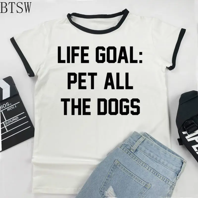 

Графический цели жизни домашних животных всех собак Футболка с принтом Для женщин забавные Harajuku Ulzzang футболка с милой надписью футболки 90s