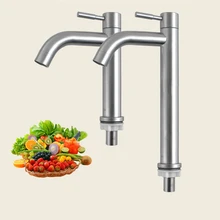 304 Stainless Steel Single Cold Quickly Open Type Kitchen & Basin Faucet Rust And Corrosion Resistance Bathroom Sink Water Tap