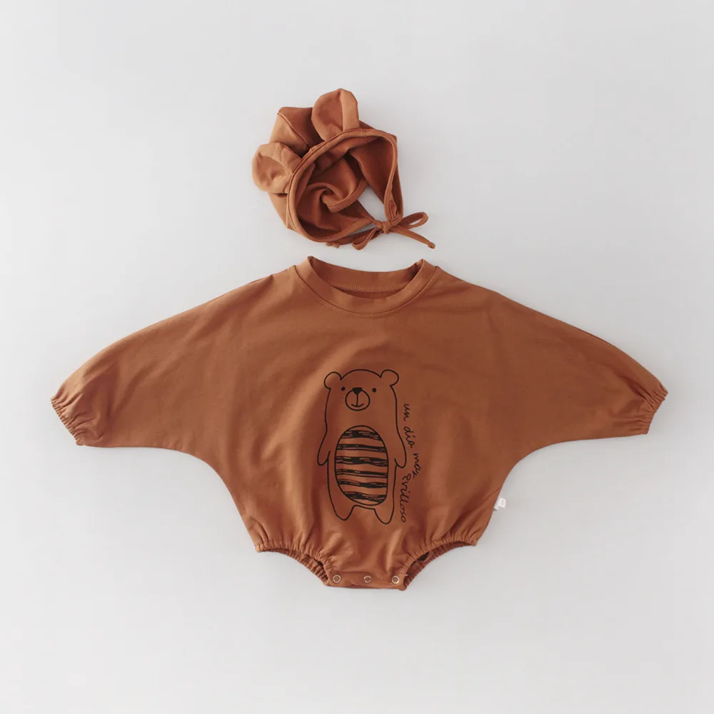 

Baby Boys Rompers Jumpsuit Cotton Long Sleeve Cartoon Baby Newborn Toddler Clothes Romper+hat Baby Boys Girl Infant Baby Outfits