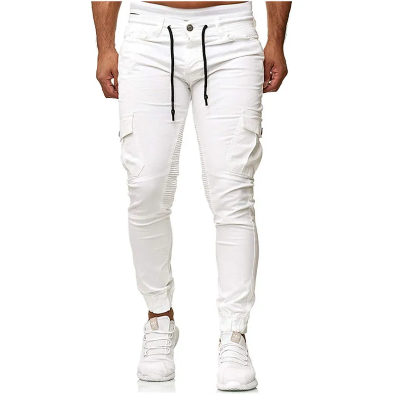 Новые мужские брюки с несколькими карманами тренировочные штаны резинкой в