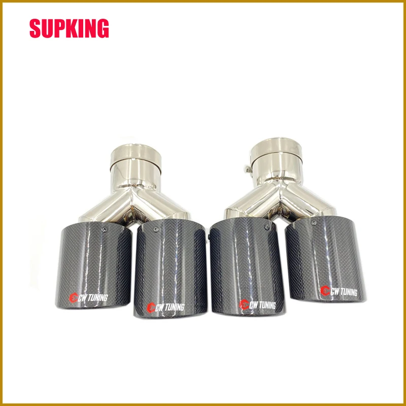 1 пара Y образных выхлопных труб двойные концевые наконечники для BMW BENZ AUDI VW