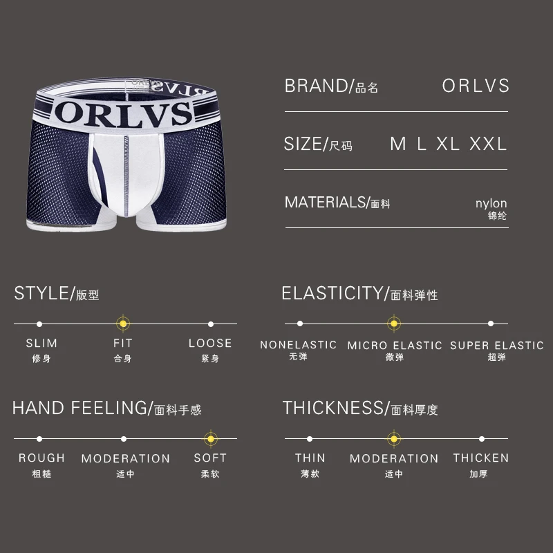 ORLVS Брендовое Мужское нижнее белье сексуальный для Гея трусы боксеры