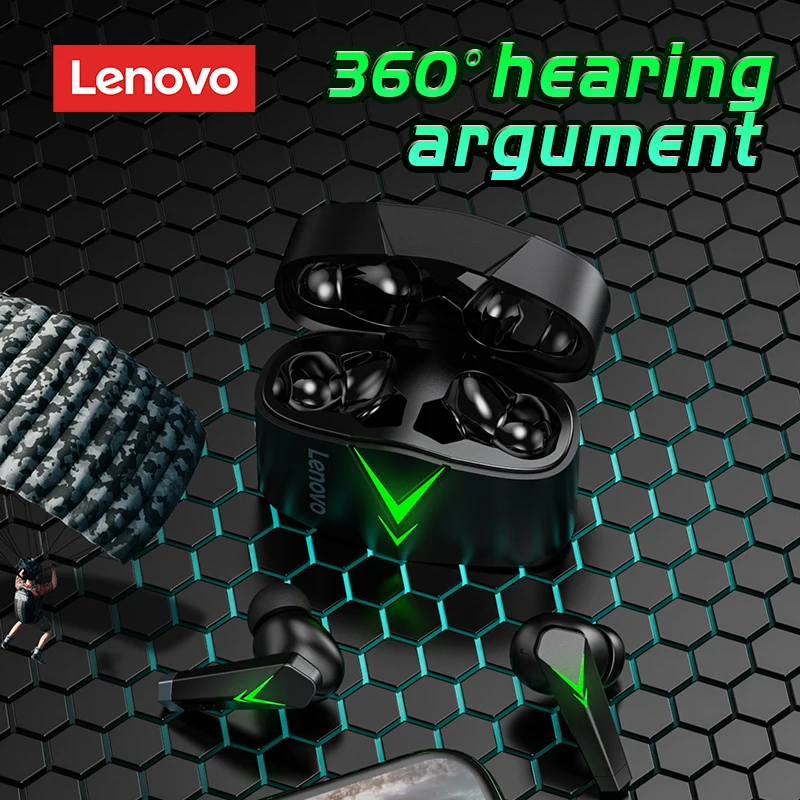 

Lenovo-auriculares inalmbricos con Bluetooth LP6 para juegos de e-sports, alta calidad, sin retraso, deportivo, Universal,