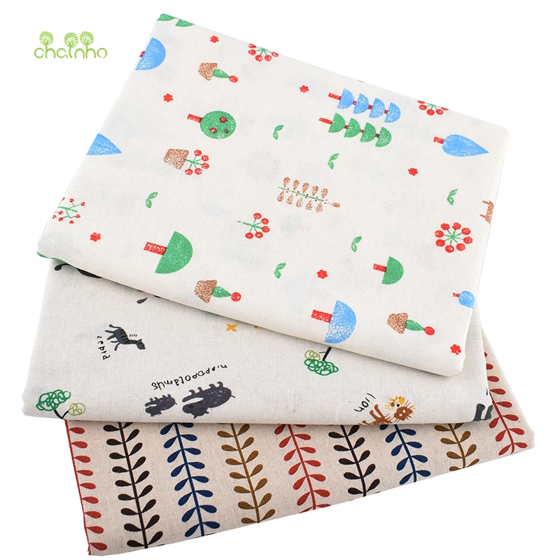 Chainho 3pcs/Lot 48x48cm Geometric patterns Printed Cotton Linen Fabric For DIY Quilting&ampSewing Table Cloth Cushion Bag Material | Дом и