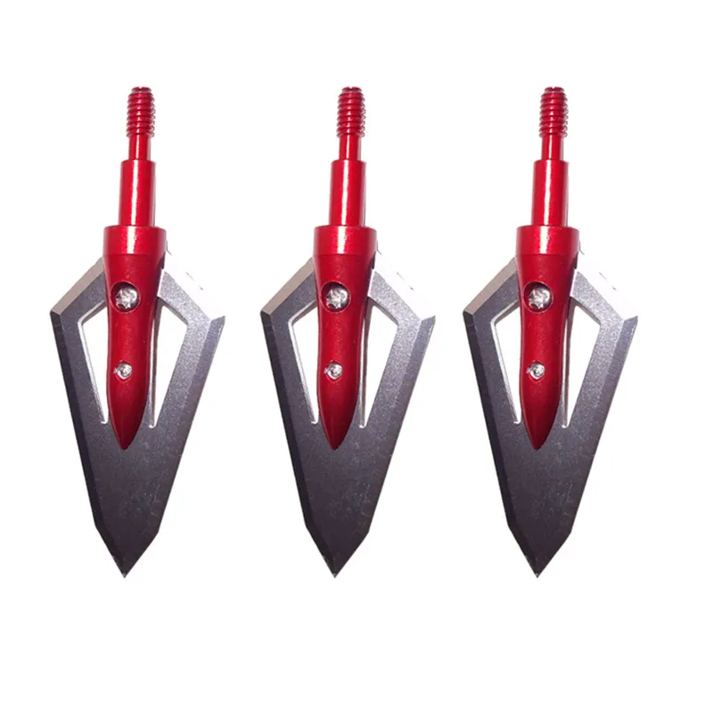 6 шт. наконечники стрел 100 зерна с коробкой для лук 2 лезвиями стальная стрела