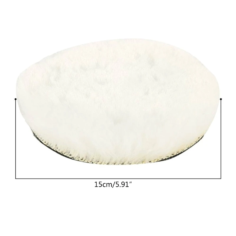 

A Set Wool Polishing Buffer 6 inch Buffing Pads Kit with Connecting Rod Back Pad for Cars Glass Polisher