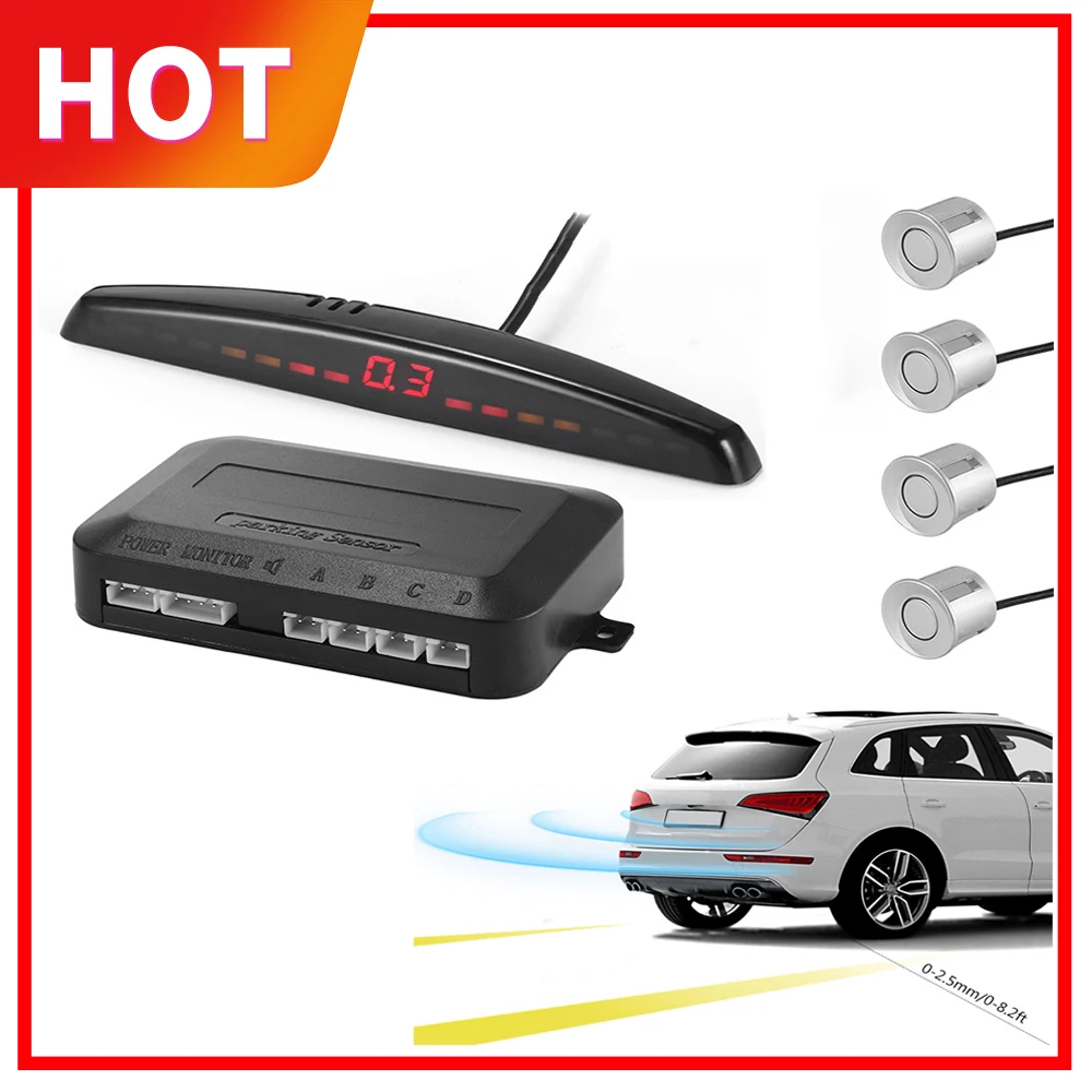 Датчик парковки автомобиля Onever со светодиодным дисплеем 4 радара|Датчики