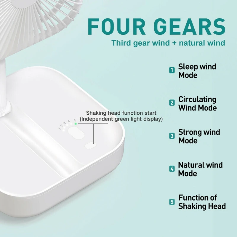 

Portable USB Rechargeable Foldable Dual Cooling Electric Fan Handheld Desktop