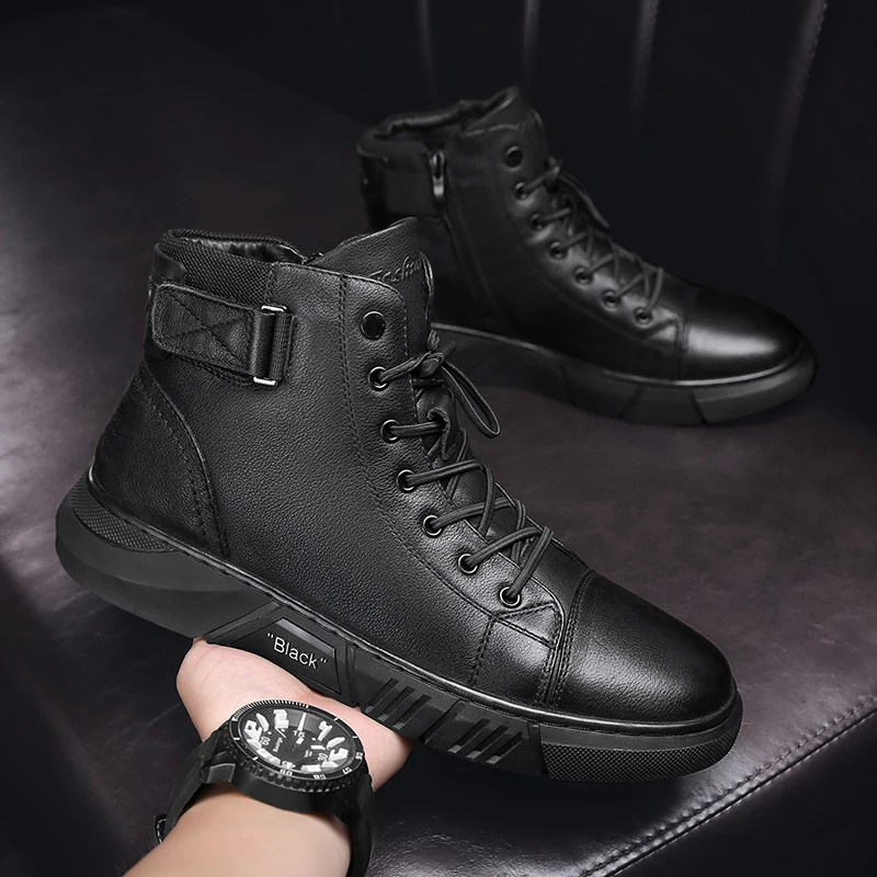 Новинка 2021, трендовые мужские ботинки, Модная и удобная теплая мужская обувь, модные Универсальные повседневные ботинки от AliExpress WW
