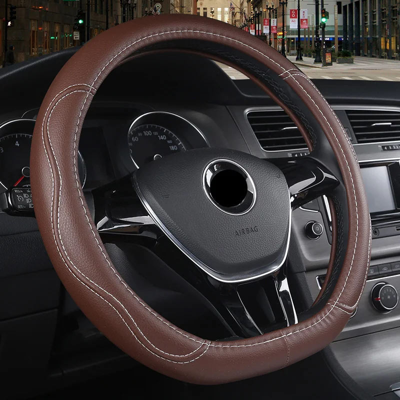 

D Shape Car Steering Wheel Cover PU Leather For Nissan Qashqai J11 Nissan X-trail T32 Golf 7 Tiguan 2019 2020 Kia Optima K5 2021