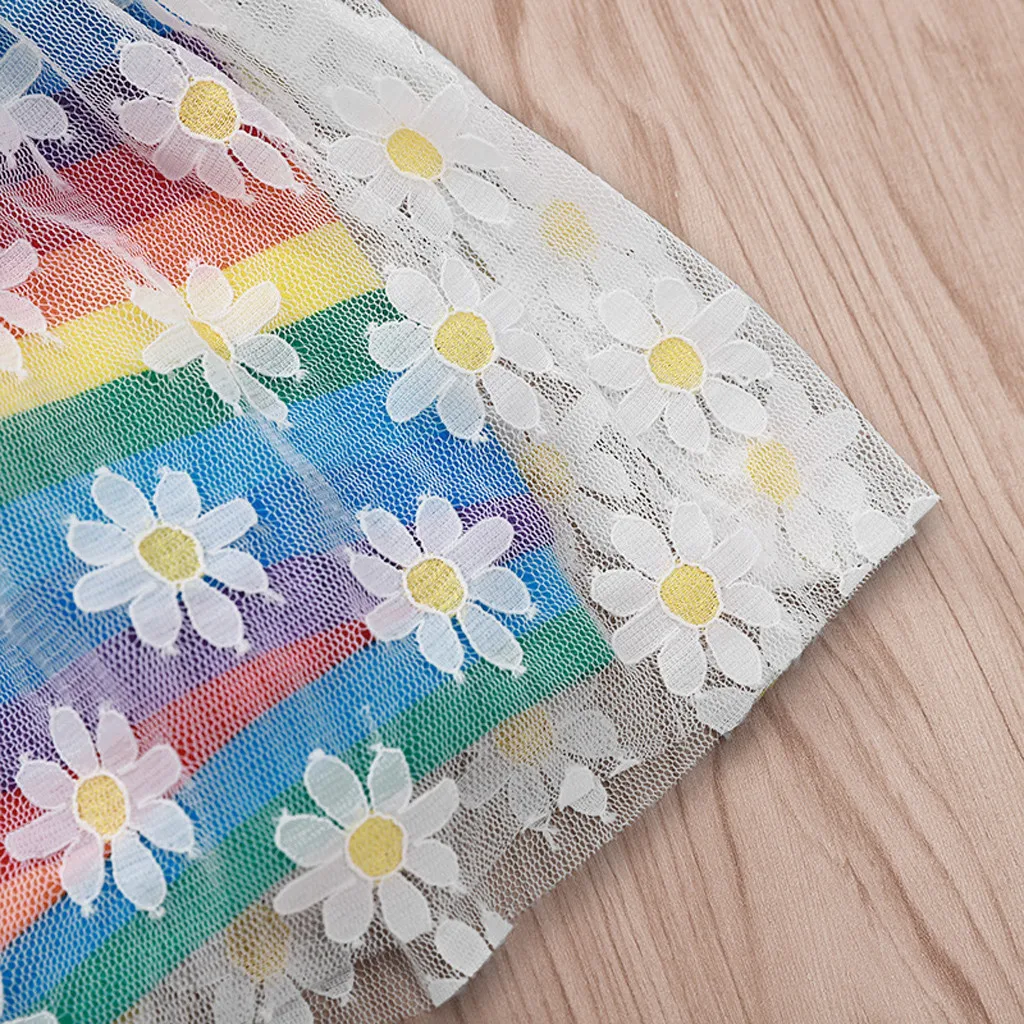 Детские комбинезоны для маленьких девочек Комбинезон из фатина в радужную