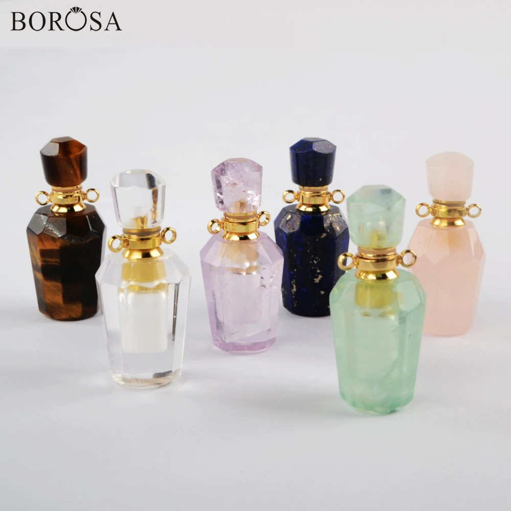 BOROSA Perfume Bottle Pendant Connector Crystal New Essential Oils Diffuser for Women Jewelry Making G1941 | Украшения и