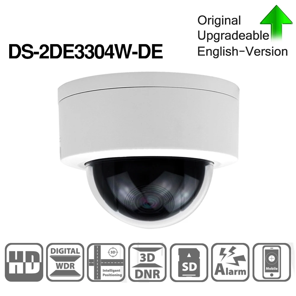 Hikvision Original IPC DS-2DE3304W-DE 3MP PTZ IP Сетевая камера 4X оптический зум Мини Купол поддержка