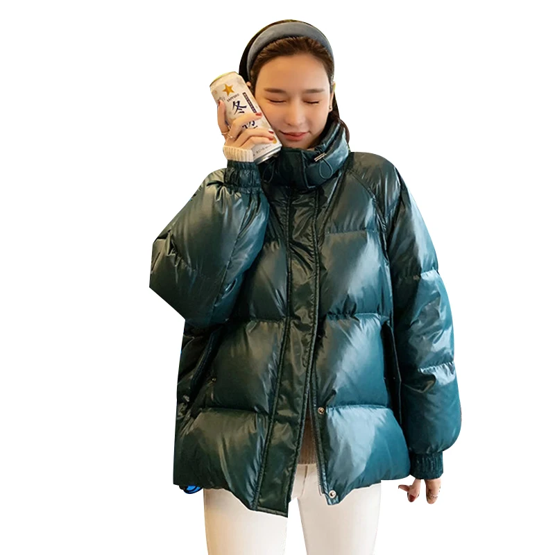 

Oneyisha 2020 New Thick Warm Down Parkas 90% White Duck Loose Winter Jacket For Women Stand Collar Short Female Down Outerwear