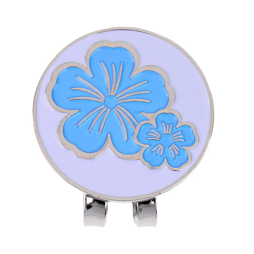 

MagiDeal Outdoor Sports Golf Hat Clip With Magnetic Golf Ball Marking Flower Design pink/ purple/ blue Golf Training Aids