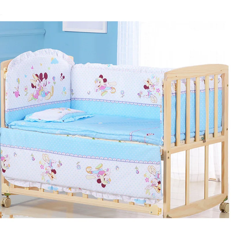 Бампер для детской кроватки с мультяшным рисунком 100% хлопок 5