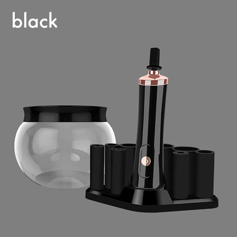Black Профессиональные электрические скребки, кисти для макияжа, чистящая щетка, инструмент, автоматический очиститель, красота, средство для пробуждения ресниц, Шерстяное волокно 30 - Handle Color: Black