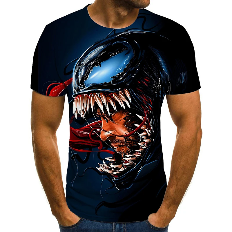 

2021 T-shirt men's latest cartoon venom shirt 3D printing T-shirt men's women's casual shirt sports fitness t-shirt t-shirt top
