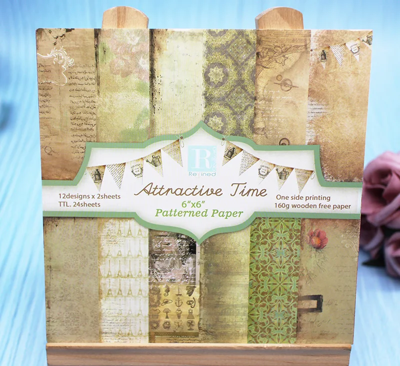 6 ''односторонняя Узорчатая бумага привлекательное время бумажное изделие