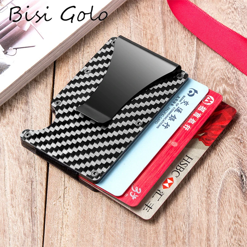 

BISI GORO Smart Wallet Carbon Fiber RFID 2020 New Protector Safety Card Holder Blocking Men and Women Aluminum Box Money Bag