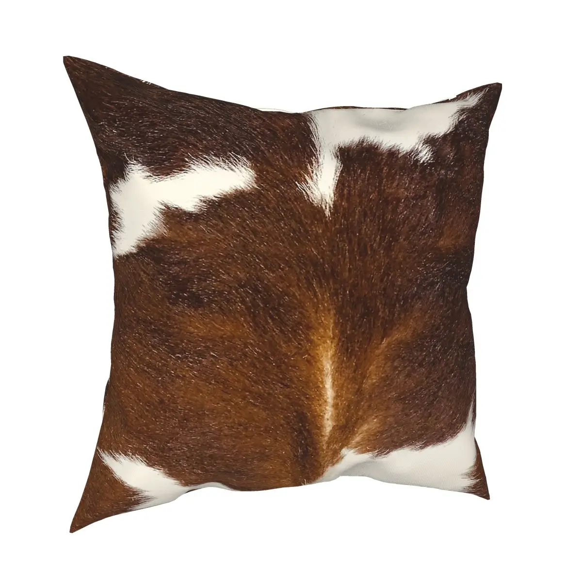 

Brown Calf Cowhide Pillow Cover Home Decorative Cow Animal Fur Cushion Cover Throw Pillow for Car Polyester Vintage