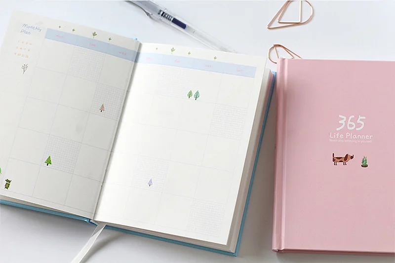 MyLifeUNIT Color inner page Schedule Notebook Planner Animal Fruit Stationery Notebook A5 Life Weekly Monthly Daily Organizer