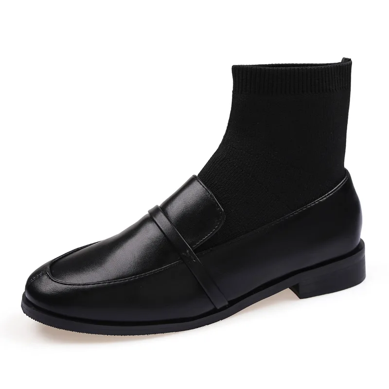 

2019 New Autumn and Winter Explosions Fashion Elastic Socks Boots Women Sexy Booties Sock Boots Flat Martin Boots Shoes Woman